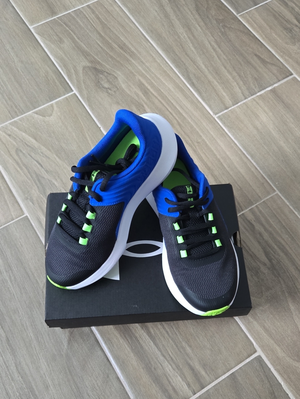 Under Armour Kids Sneakers - Black, Blue & Lime